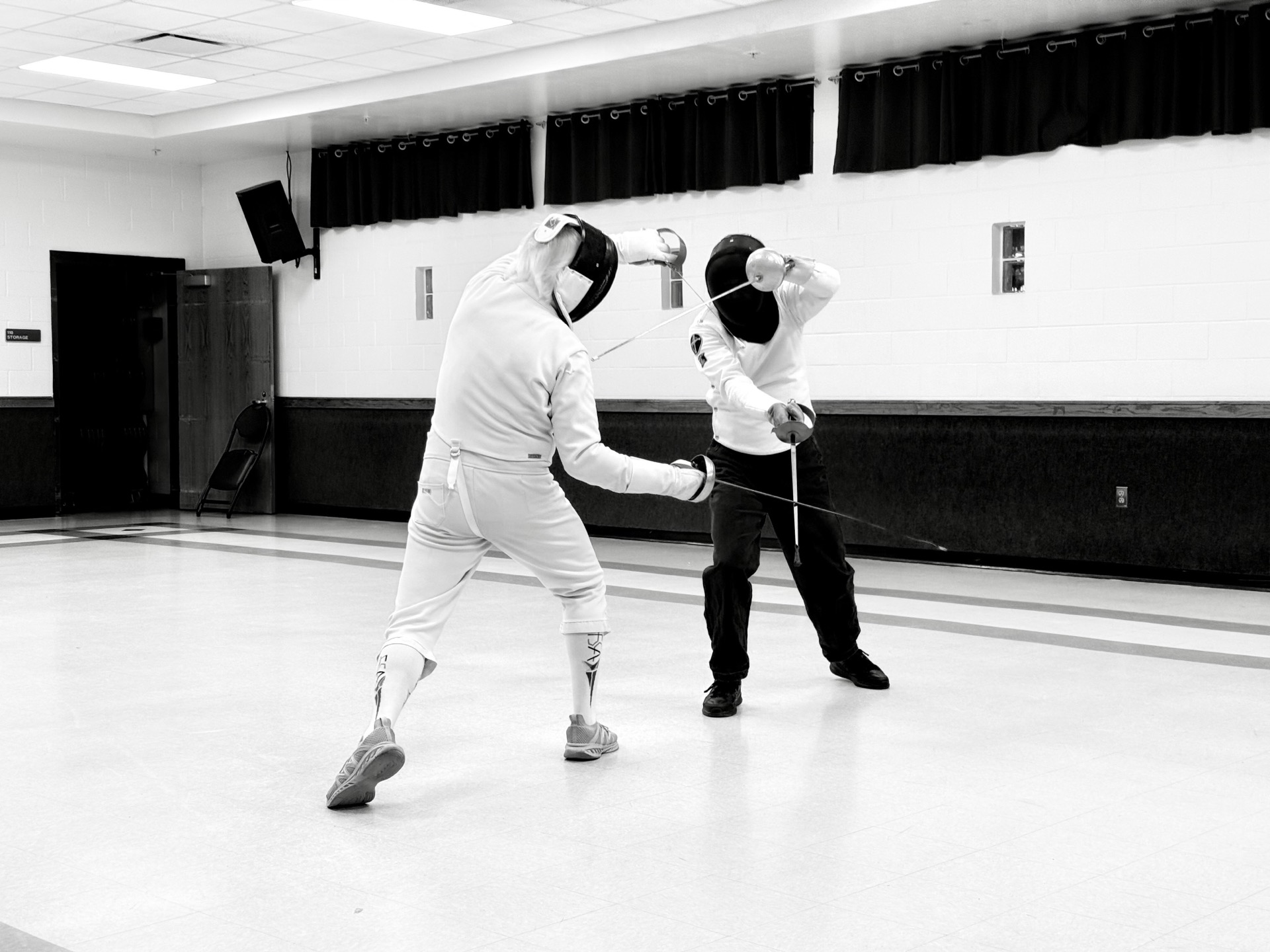 Fencers in action